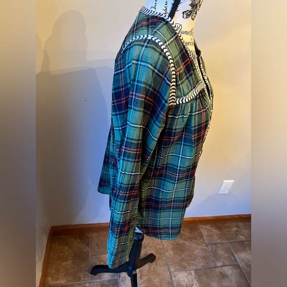 J. Crew embroidered plaid peasant top - Picture 6 of 12